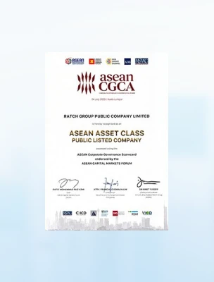 The ASEAN Asset Class Award is awarded to companies that achieve a score of 97.50 or above.